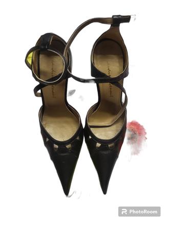 Dámske kožené sandálkové lodičky, 35