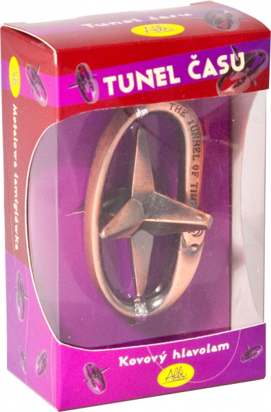 Kovový hlavolam tunel času,