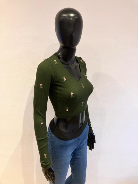 Dámske krátke rebrované tričko stradivarius (s), stradivarius,s