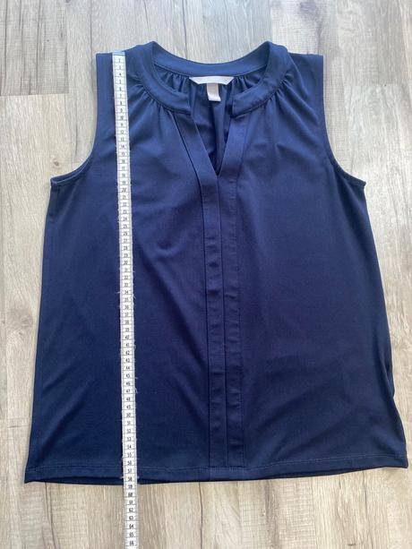 Tmavomodrá blúzka bez rukávov, h&m,xs