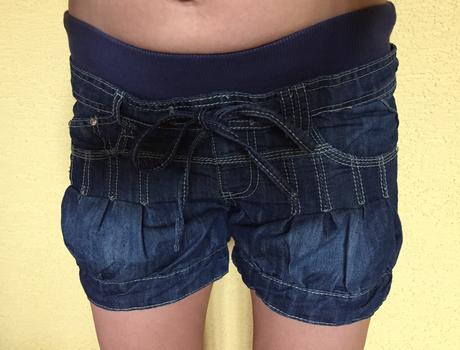 Tehotenské riflové kraťasky s viazaním, xs