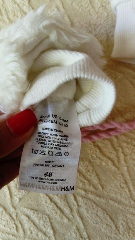 Zimny set (ciapocka+rukavicky), h&m,80