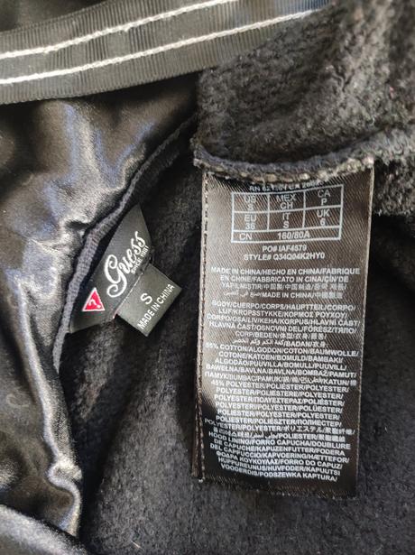 Guess čierna mikina s kapucňou s, s