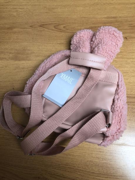 Ružový batoh pre deti. s uškami zajačika, 