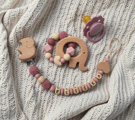 Set (+darček) / retiazka na cumlík a hryzátko, 