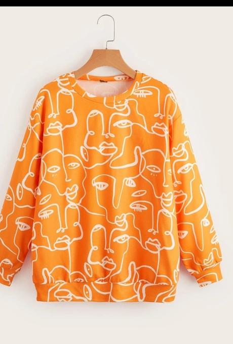 Oranžová tenká mikina, s