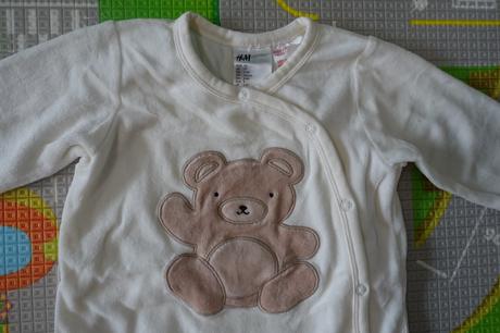 Overal velúrový s mackom, h&m,98
