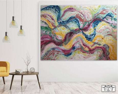 Xxl malba- abstrakt 180x130 pestrofarebny obraz,
