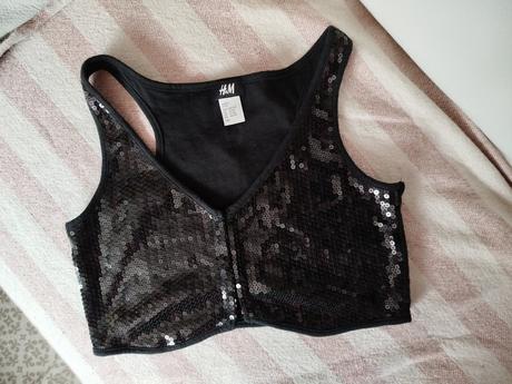 Vesta s flitrami 158/164, h&m,158