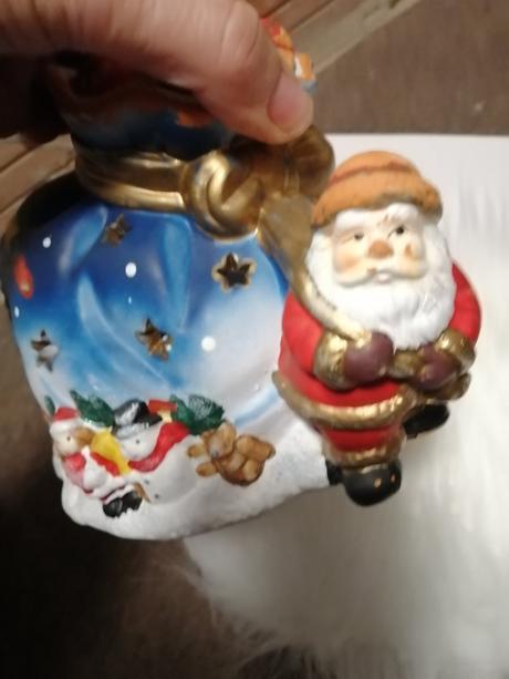 Vianocna keramická dekorácia na čajové sviecky, 