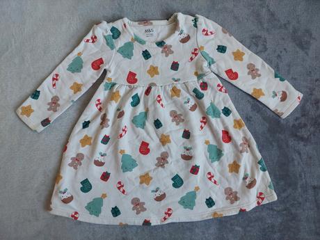 Teplejšie teplákové vianočné šaty veľ.86, 86