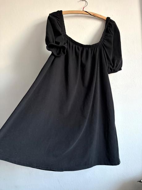 Hm trendy teplakovinove saty minisaty s puff ruka, h&m,l