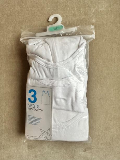 Sada bavlnených tielok, primark,158