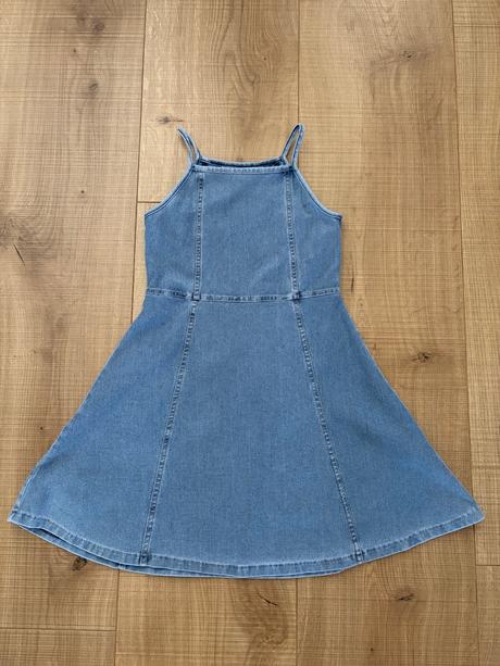 Riflové šaty na ramienka, h&m,128