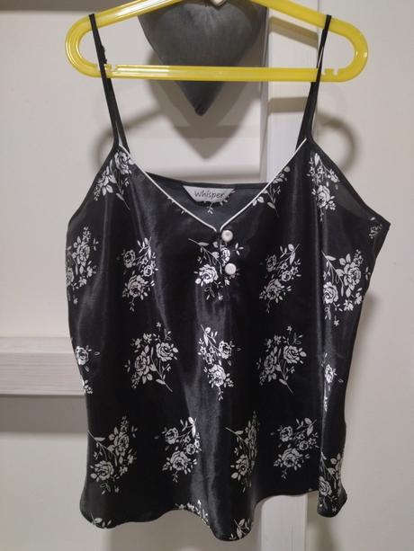 Saténové kvetinkové tielko s/m, s