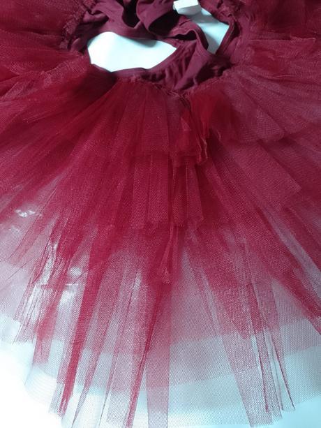 Červená tanečná 6 vrstvová tylová sukňa, danza, xs, 