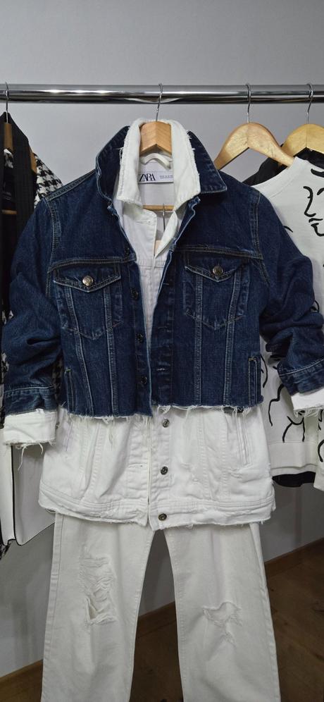 Riflová bunda zara, zara,m