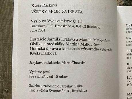 Všetky moje zvieratá-prvé vyd.2001,