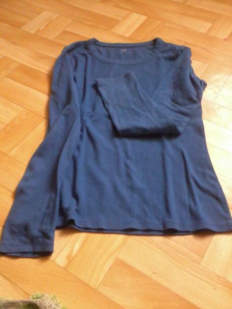 Modré tričko s dlhým rukávom , xs
