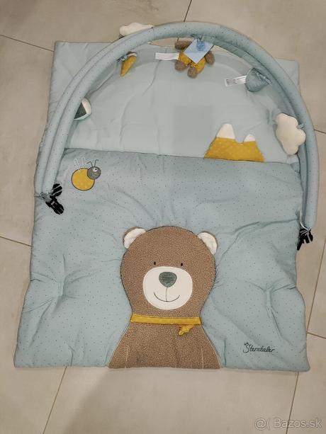 Deka pre bábätka s hrazdou/medvedík ben - modra, 