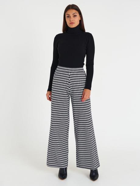 Široké nohavice s pepitovým vzorom, gate,m