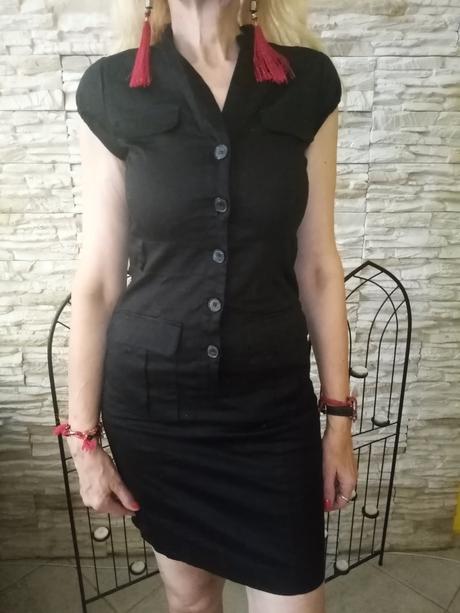 Čierne letné športové šaty s vreckami, gate,36
