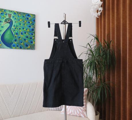 Čierne denimové šaty na traky kate denim, s