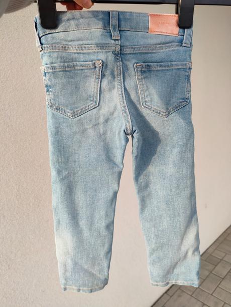 Rifle bledomodré podšité slim fit, h&m,92