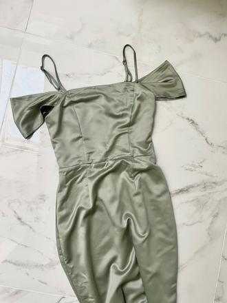 Saténové  šaty sade green, lipsy london,xs