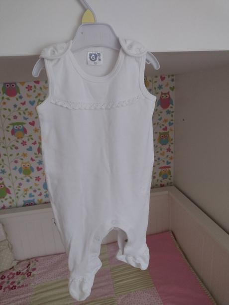 Detské biele dupačky s krajkou, gmini,62