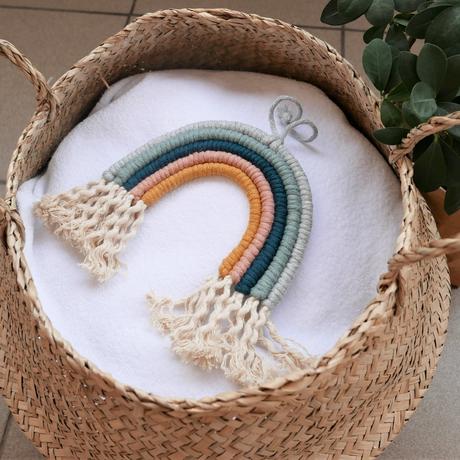 Boho dúha mini - závesná dekorácia, 