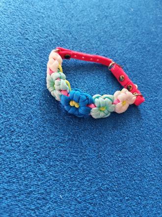 Paracord obojok 3d kvietky, 