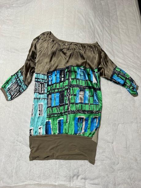 Asymetrická hodvábna blúzka zn. magenta, m