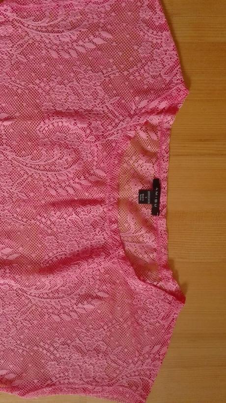 Ružové čipkované tričko, amisu,s