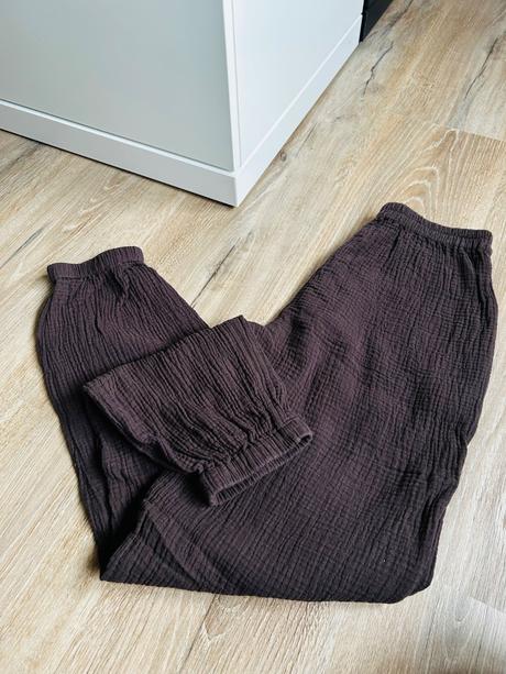 Mušelínové nohavice z ľanovo, m