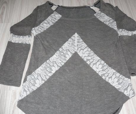 Tunika-predlženy sveter s čipkou l/xl, l