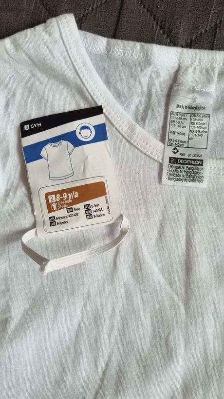 Biele tričko, decathlon,128 / 140