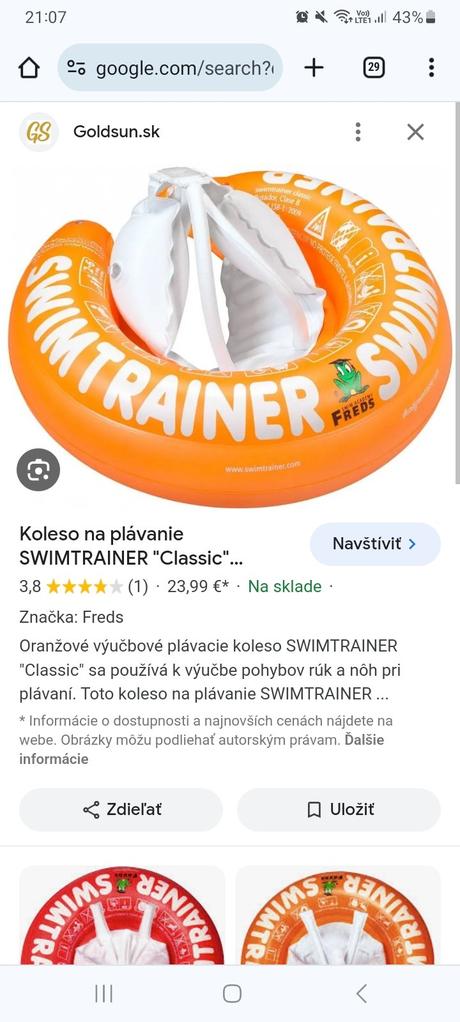 Swimtrainer plavecké koleso, 