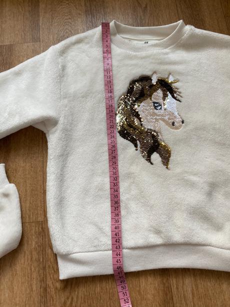 Plysové mikiny flitrový koník h&m, 110