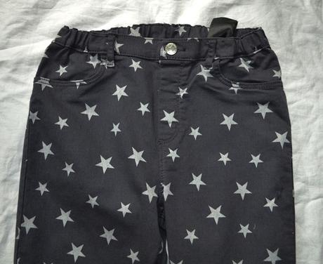 Šedé hviezdičkové nohavice super stav, h&m,164