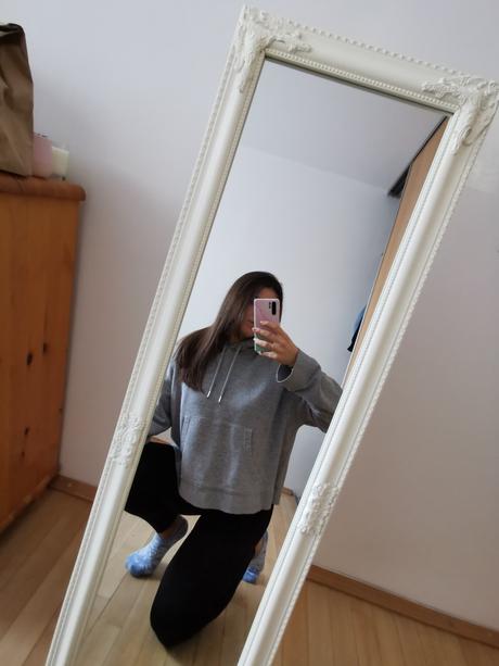 Sivá oversized mikina, h&m,m
