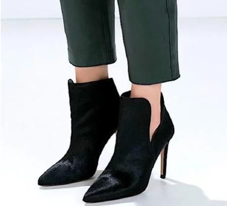 Kožené členkové topánky s konskou srsťou zara 37, zara,37