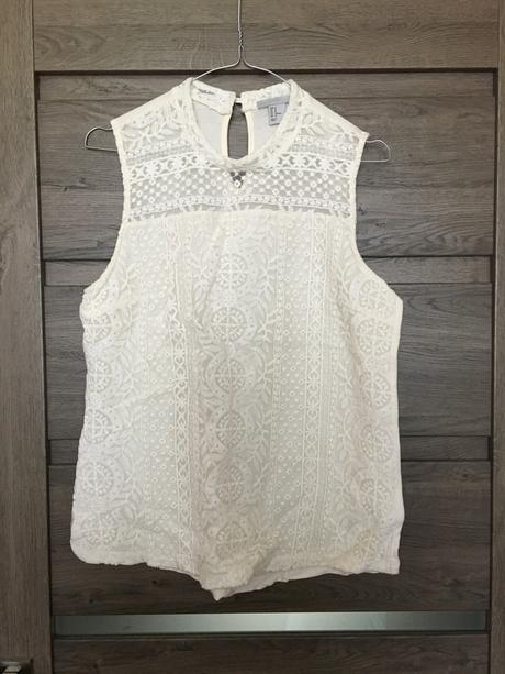 Čipkovaný top, h&m,m