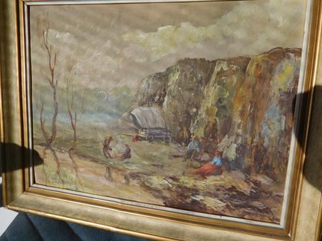 Kočovníci-olej na plátne 1952, 38 x 48 cm 2 kusy, 