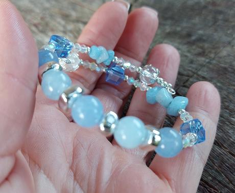 Náramok z akvamarínu pre ryby, vodnárov, váhy, 