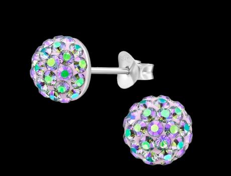 Strieborné puzetové náušnice kamienkové,