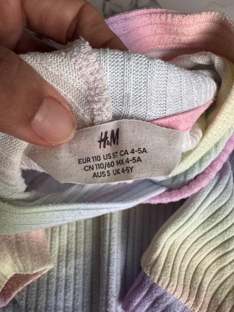 H&m duhovy set mikina a zvonove legíny 110, h&m,110