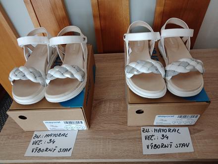 Dievčenské sandále zn.mayoral veľ.34, mayoral,34