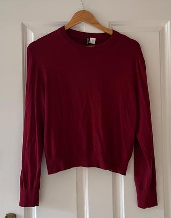 Bordový sveter/pulover, h&m, xs/34, h&m,xs