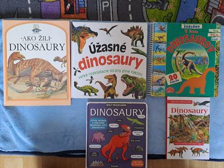 Knihy o dinosaurov, rôzne druhy,